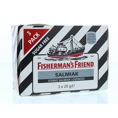 Fishermansfriend Salmiak suikervrij 3-pack (25 gr)
