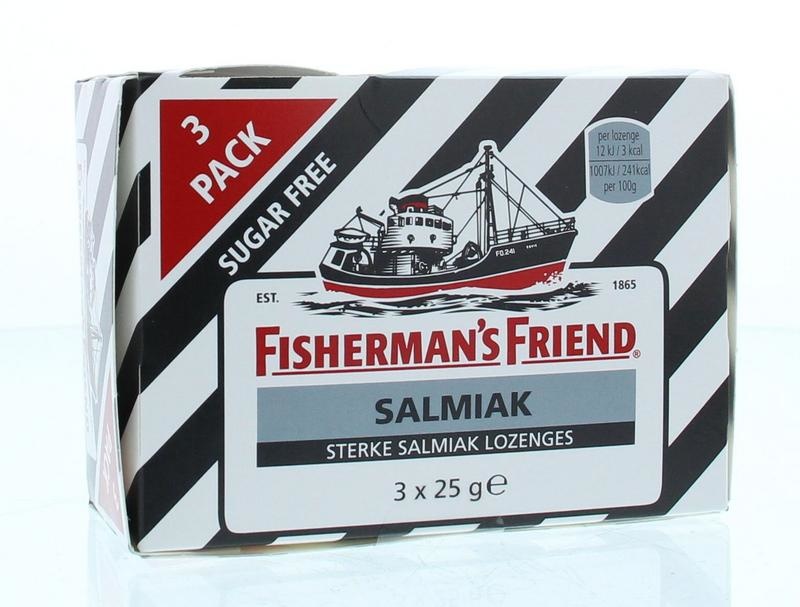 Fishermansfriend Fishermansfriend Salmiak suikervrij 3-pack (25 gr)
