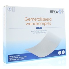Heka Klein Wondkompres gemetalliseerd 10 x 12cm steriel (10 st)
