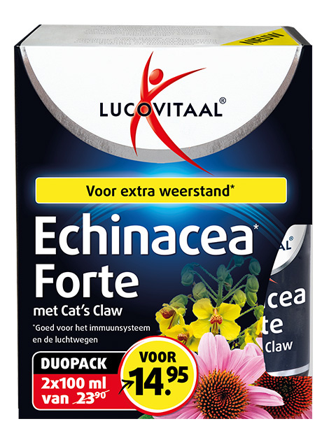 Lucovitaal Echinacea extra forte cats claw duo 2 x 100ml (1 Set) Lucovitaal Echinacea extra forte cats claw duo 2 x 100ml (1 Set)