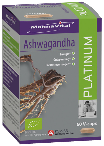 Mannavital Mannavital Ashwagandha platinum bio (60 vega caps)