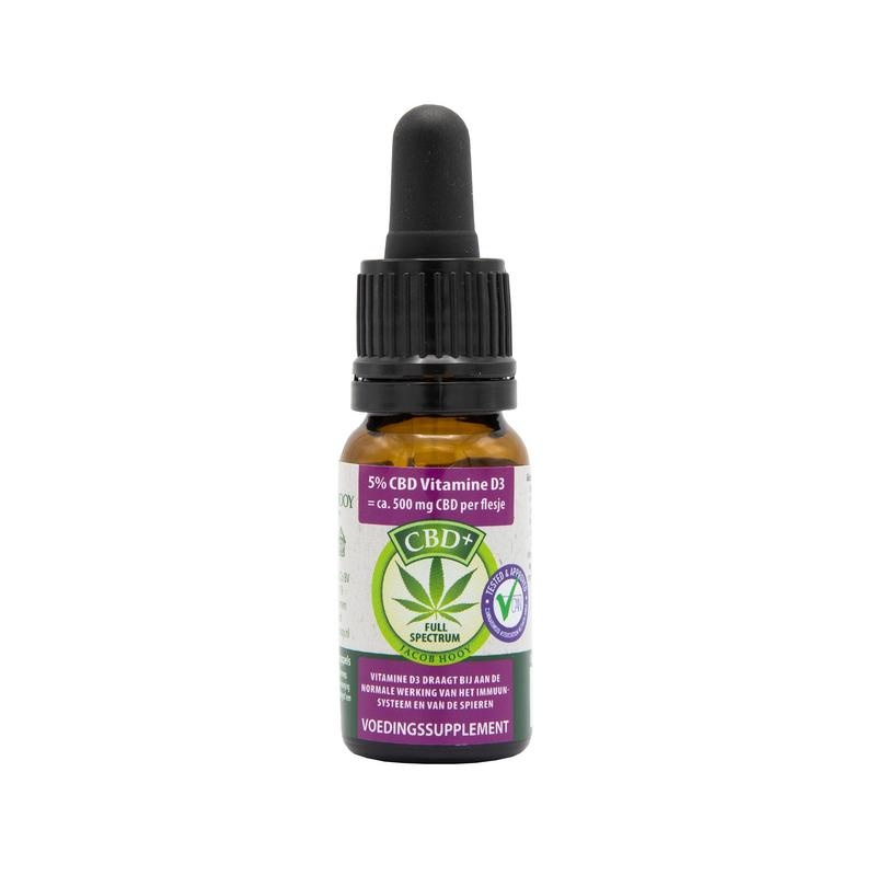 Jacob Hooy Jacob Hooy CBD Olie 5% met vitamine D (10 ml)