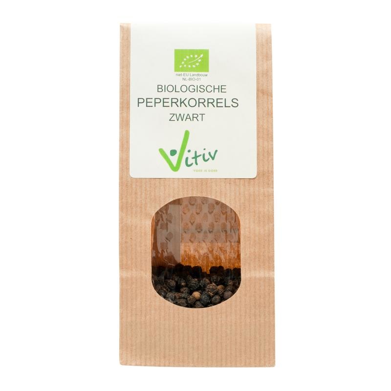 Vitiv Vitiv Peperkorrels zwart bio (250 gr)