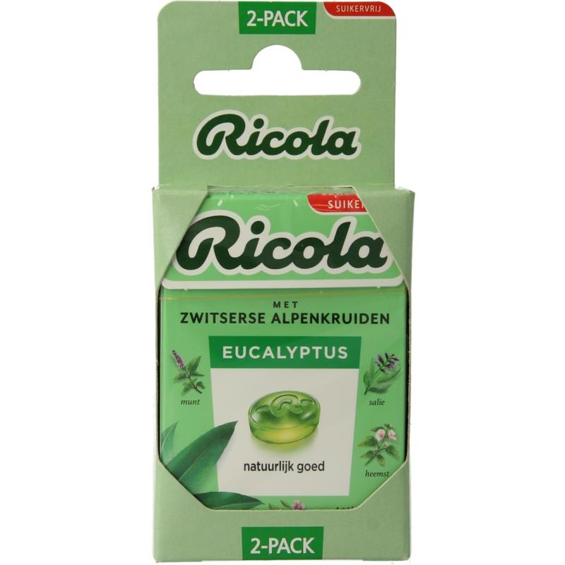 Ricola Ricola Eucalyptus suikervrij 2 st (50 gr)