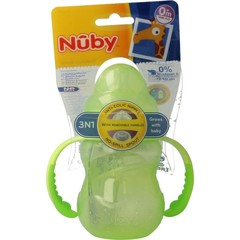 Nuby Trainingsfles anti lekspeen en anti lektuit 0+ (1 st)