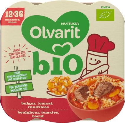 Olvarit Olvarit Bulgur tomaat rundvlees 12M210 bio (230 gr)