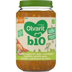 Olvarit Wortel erwt kip aardappel bio 6M20 (200 gr)