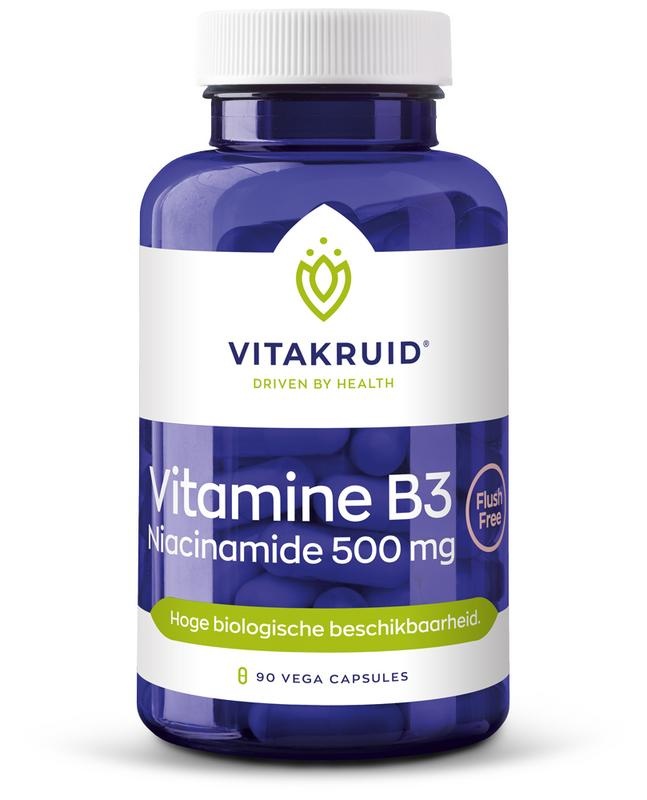 Vitakruid Vitakruid Vitamine B3 Niacinamide 500 mg (90 vega caps)