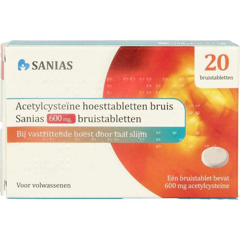 Sanias Sanias Acetylcysteine 600mg (20 Bruistabletten)