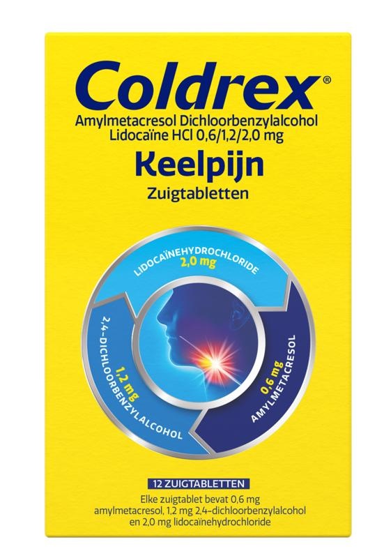 Coldrex Coldrex Keeltablet zuigtablet (12 Zuigtab)