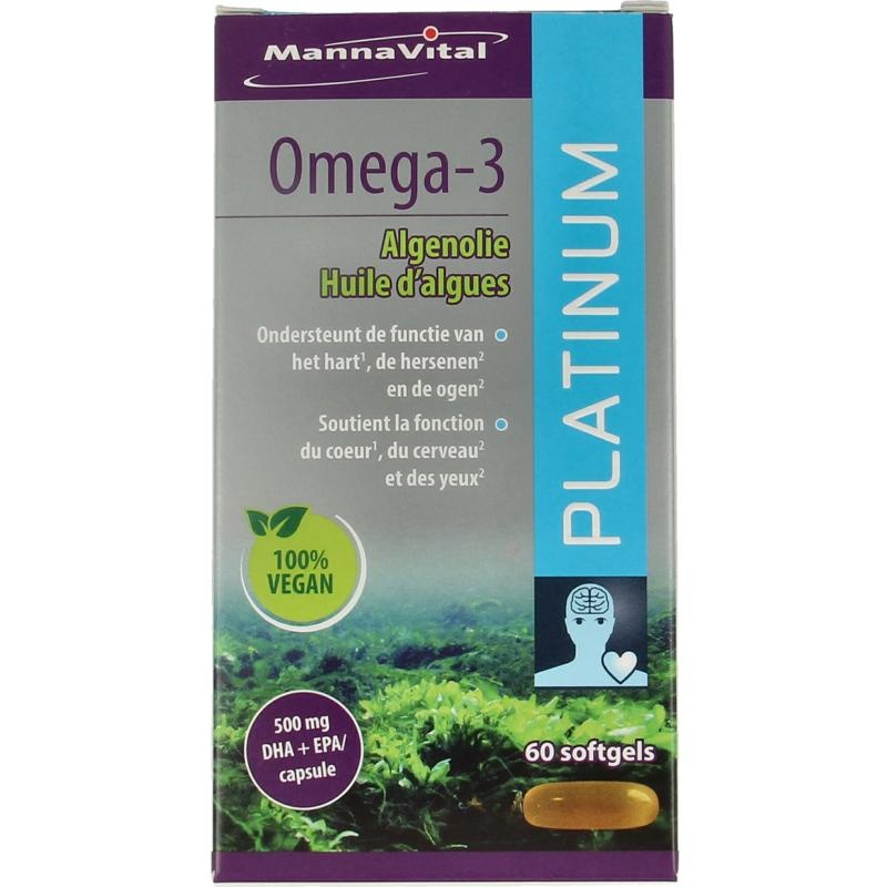 Mannavital Mannavital Omega-3 algenolie platinum (60 Softgels)
