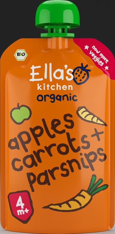 Ella's Kitchen Ella's Kitchen Apples carrots & parsnips 4+ maanden knijpz bio (120 Gram)