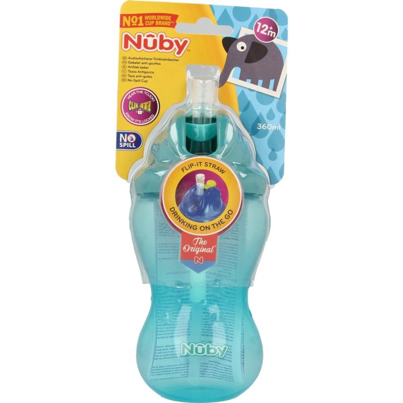 Nuby Nuby Flip it 360ml 12 maand+ aqua (1 st)