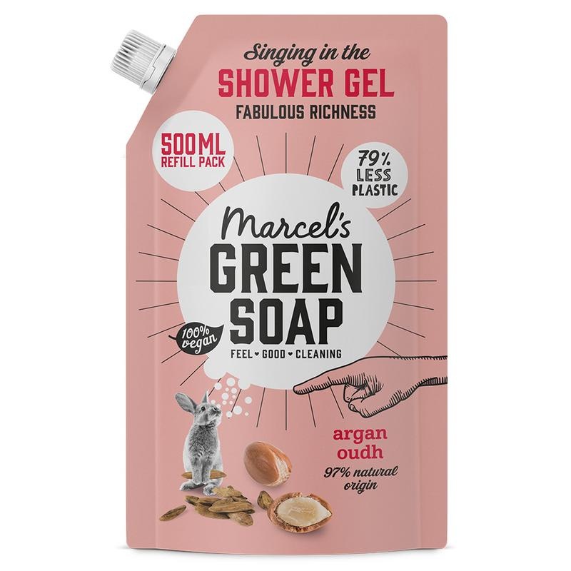 Marcel's GR Soap Marcel's GR Soap Showergel argan & oudh navulling (500 Milliliter)