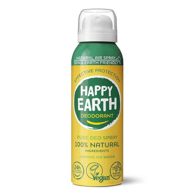 Happy Earth Happy Earth Natuurlijke deo natural air spray jasmine ho wood (100 Milliliter)