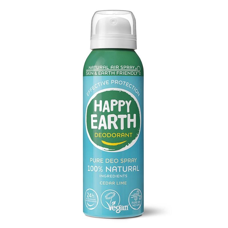Happy Earth Happy Earth Natuurlijke deo natural air spray cedar lime (100 Milliliter)