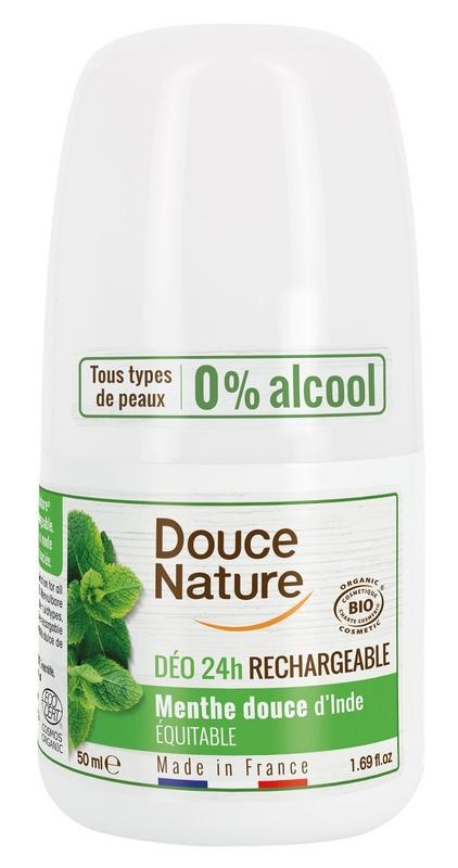 Douce Nature Douce Nature Deodorant roll on mint hervulbaar (50 Gram)