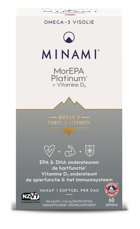 Minami Minami MorEPA platinum + vitamine D3 (60 Softgels)