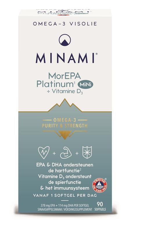Minami Minami MorEPA platinum mini + vitamine D3 (90 Softgels)