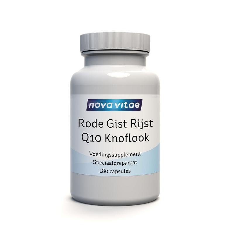 Nova Vitae Nova Vitae Rode gist rijst + Q10 + knoflook (180 Vegetarische capsules)