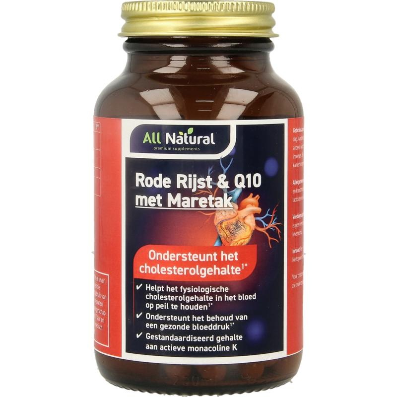 All Natural All Natural Rode rijst Q10 60mg (90 Vegetarische capsules)