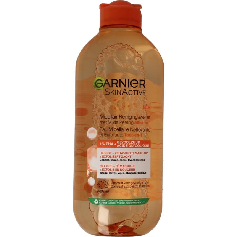 Garnier Garnier SkinActive micellair reinigingswater milde peeling (400 Milliliter)