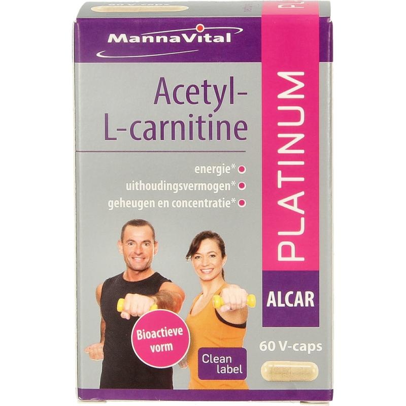 Mannavital Mannavital Acetyl-L-Carnitine platinum (60 Vegetarische capsules)