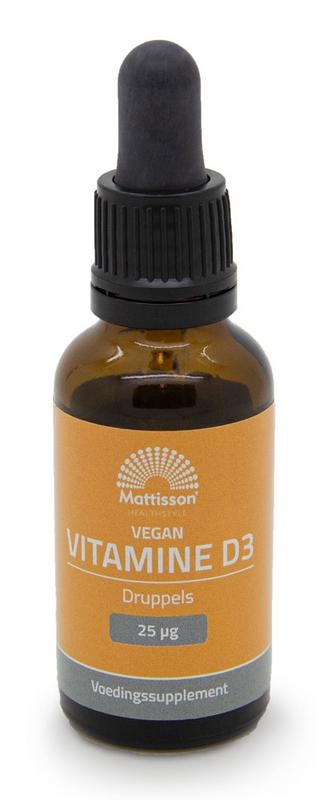 Mattisson Mattisson Vitamine D3 25mcg vegan druppels (25 Milliliter)