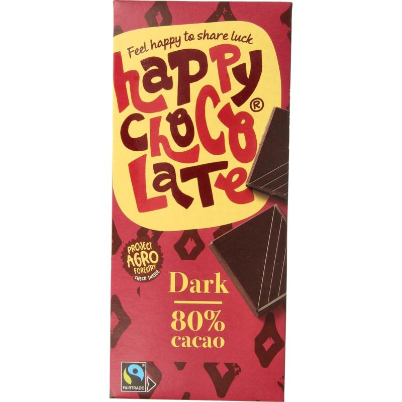 Happy Chocolate Happy Chocolate Puur 80% bio (85 Gram)