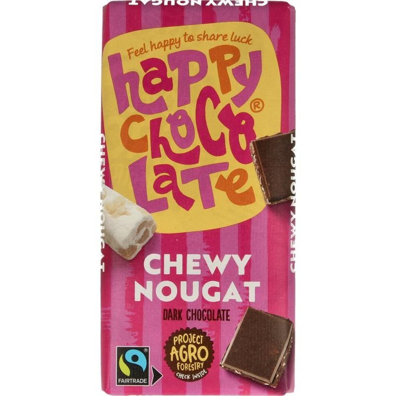 Happy Chocolate Happy Chocolate Puur nougat bio (100 Gram)