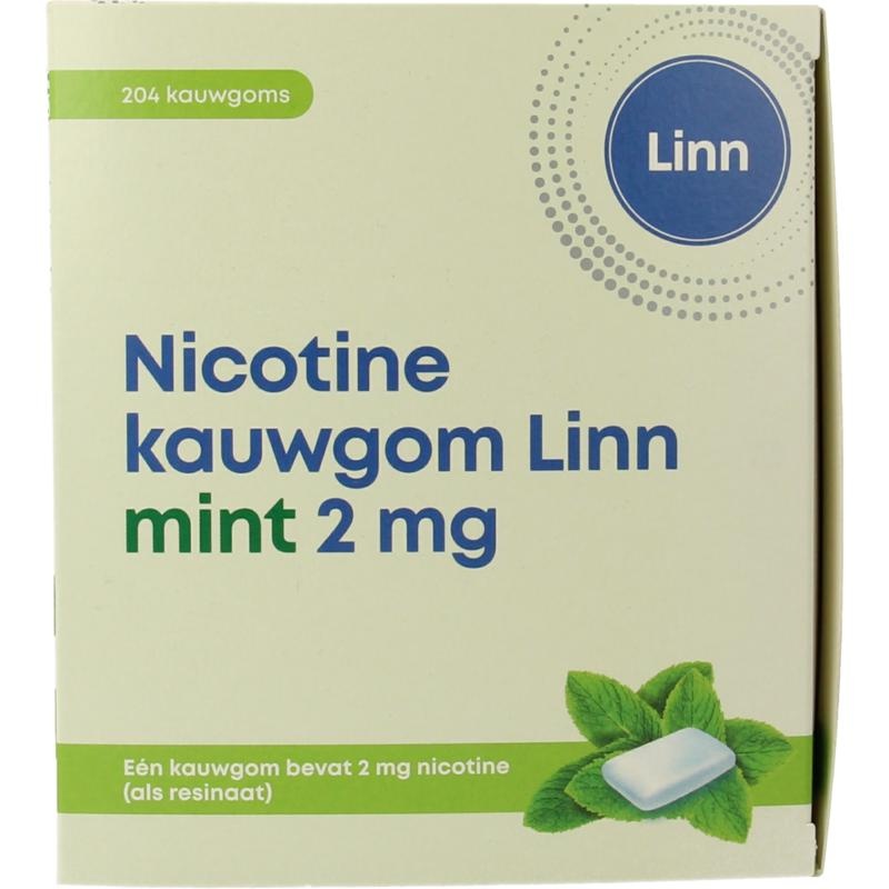 Linn Linn Nicotine kauwgom 2mg mint (204 Stuks)
