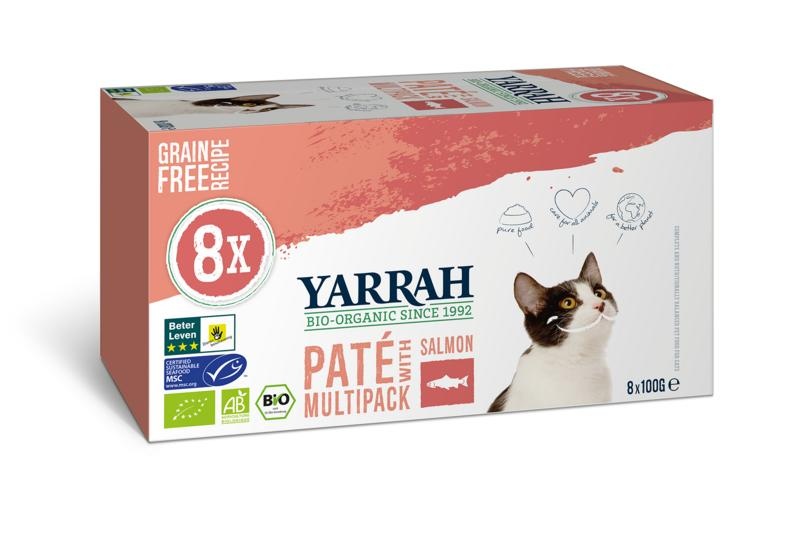 Yarrah Yarrah Multipack kat met pate en zalm bio (100 Gram)