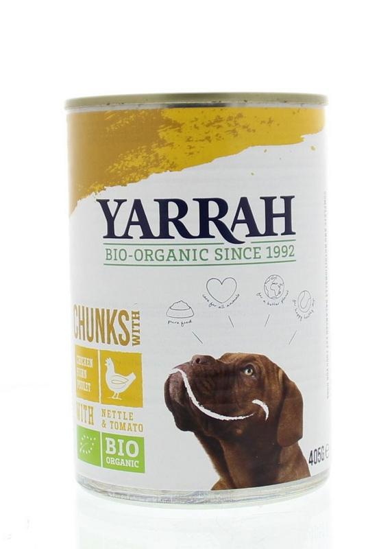 Yarrah Yarrah Hond brokjes kip in saus bio (405 Gram)