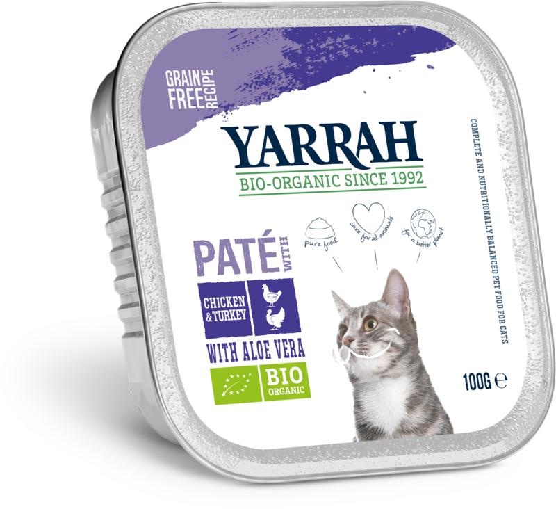 Yarrah Yarrah Kattenvoer pate met kip en kalkoen bio (100 Gram)