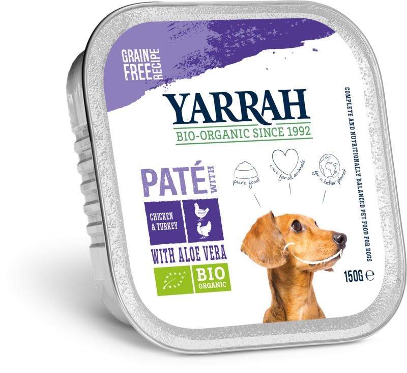 Yarrah Yarrah Hondenvoer pate met kip en kalkoen bio (150 Gram)