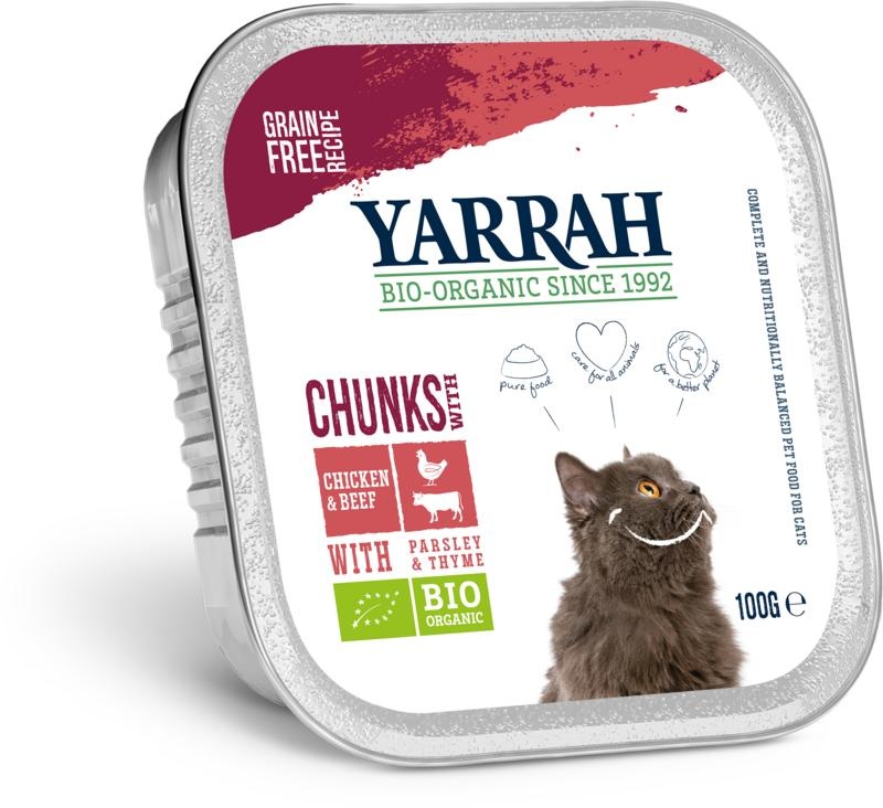 Yarrah Yarrah Kattenvoer chunks met kip en rund bio (100 Gram)