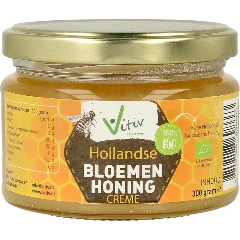 Vitiv Vitiv Creme honing bio (300 Gram)