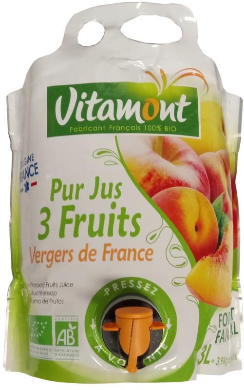 Vitamont Vitamont Puur 3 vruchtensap bio (3 Liter)
