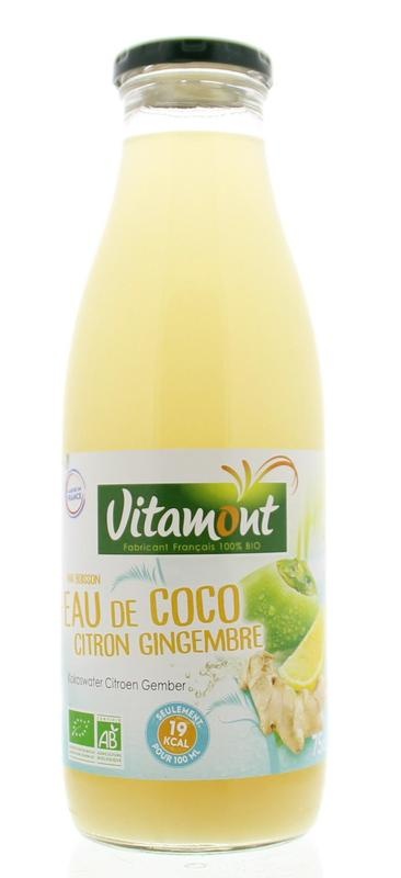 Vitamont Vitamont Kokoswater citroen gember bio (750 Milliliter)
