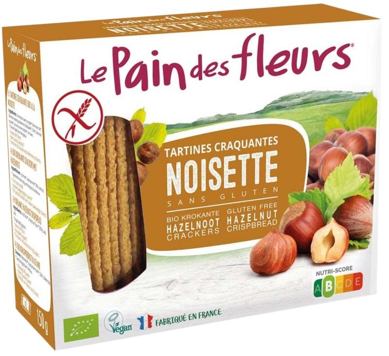 Pain Des Fleurs Pain Des Fleurs Krokante bio crackers met hazelnoot glutenvrij (150 Gram)