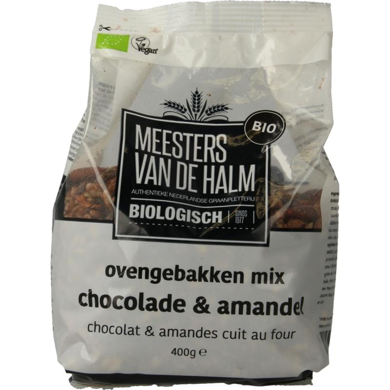 De Halm De Halm Ovengebakken mix chocolade en amandel bio (400 Gram)