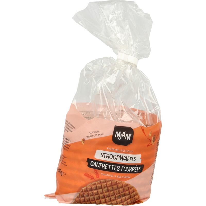 Mjam Mjam Stroopwafel karamel zeezout bio (240 Gram)