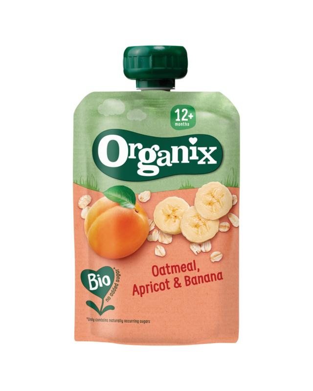 Organix Organix Knijpfruit havermout, abrikoos, banaan 12M+ bio (100 Gram)