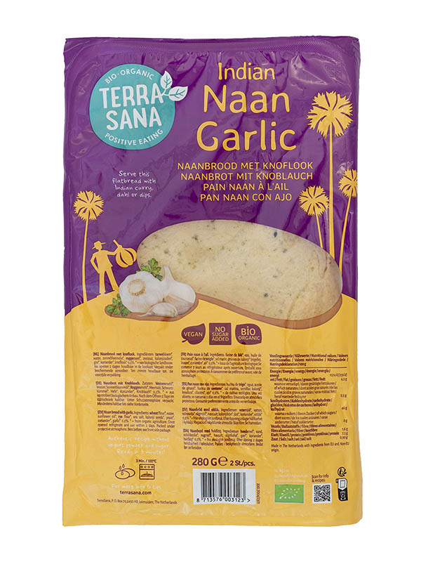 Terrasana Terrasana Naan knoflook/kalonji (280 gr)