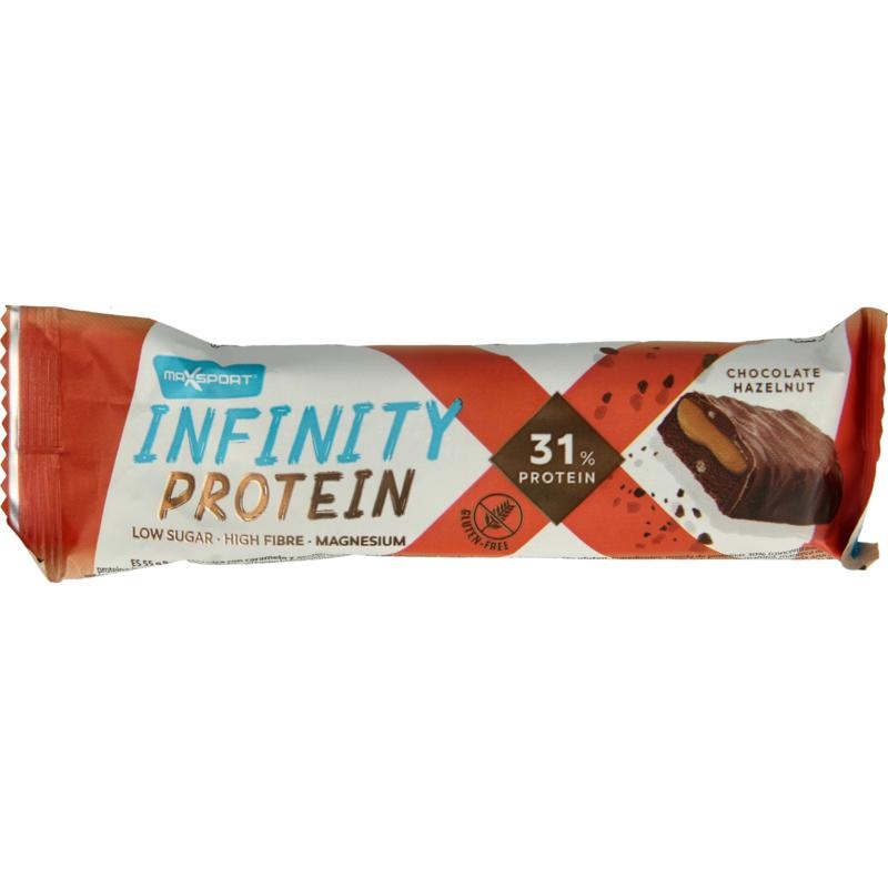 Maxsport Maxsport Protein infinity reep chocolat-hazelnut (55 Gram)