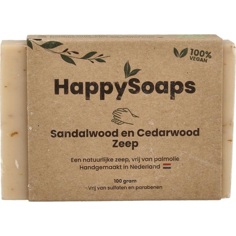 Happysoaps Happysoaps Handzeep sandalwood en cedarwood (100 gr)