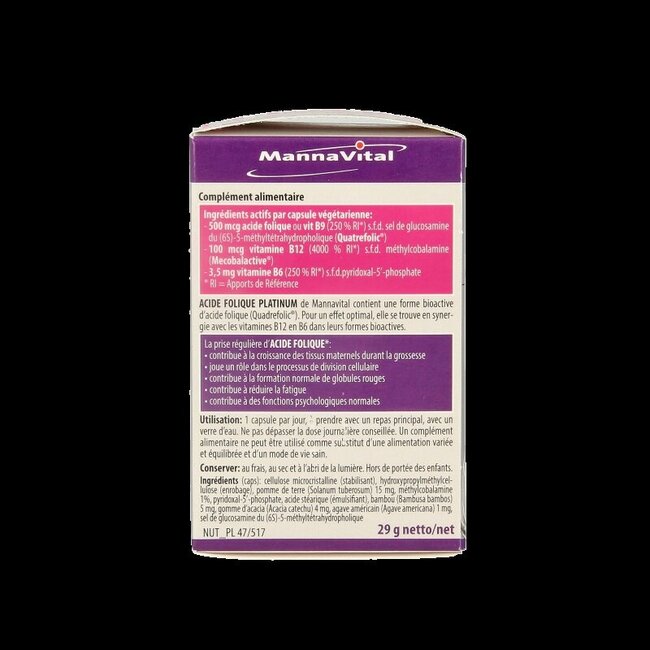 Mannavital Foliumzuur platinum 90 Vegetarische capsules