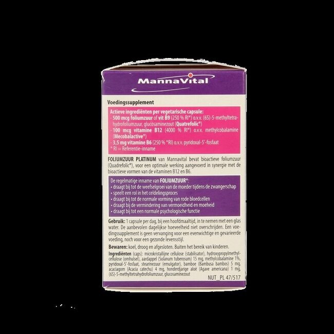 Mannavital Foliumzuur platinum 90 Vegetarische capsules