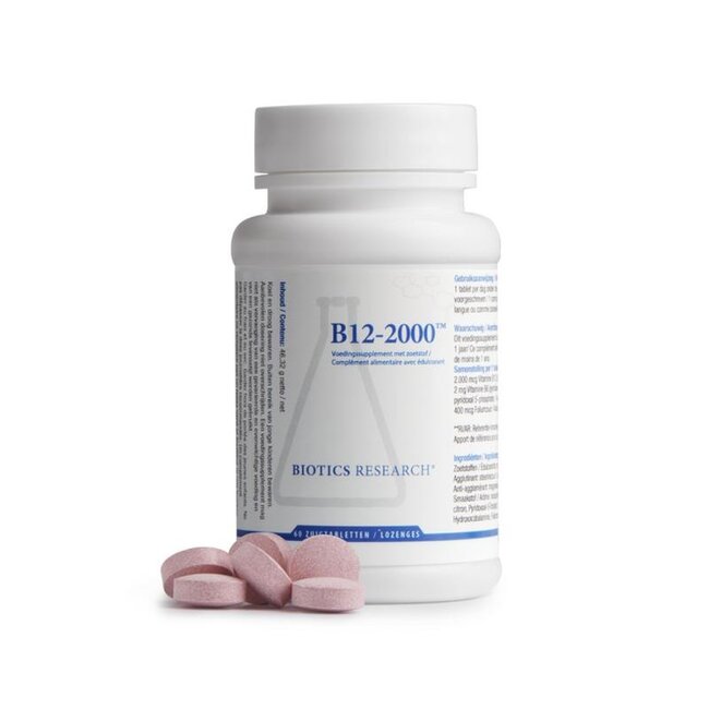 Biotics Vitamin B12 2000mcg 60 Zuigtabletten