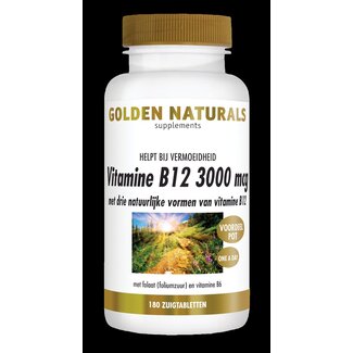 Golden Naturals Golden Naturals Vitamine B12 3000mcg 180 Zuigtabletten